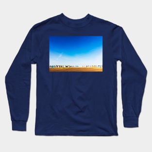 Beach Huts Chapel Point, lincolnshire, UK Long Sleeve T-Shirt